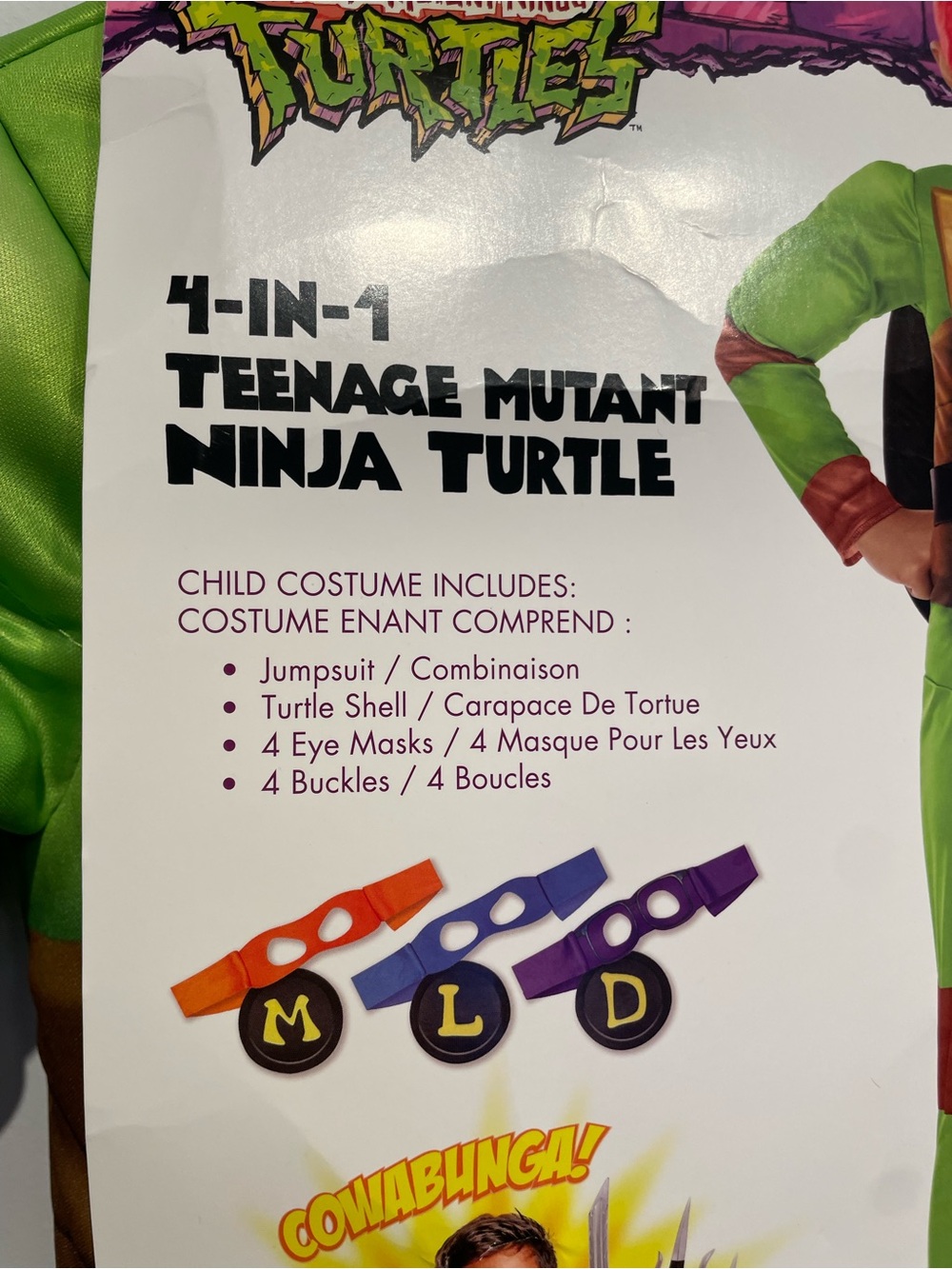 Teenage Mutant Ninja Turtle Tales Kids 4-in-1 Costume Jumpsuit Green M (7-8) NWT - Picture 3 of 7